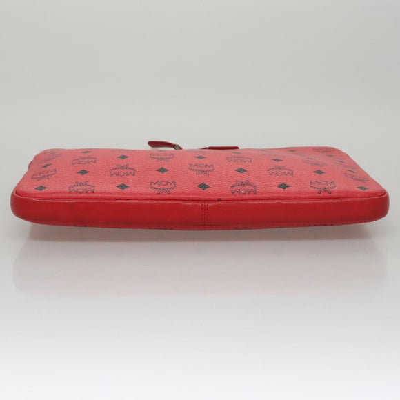 MCM Vicetos Logogram Clutch Bag PVC Red Auth 105618