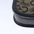 CELINE C Sulky Shoulder Bag Canvas Leather Navy Auth 105626-15