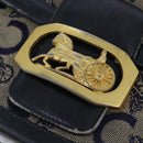 CELINE C Sulky Shoulder Bag Canvas Leather Navy Auth 105626-17