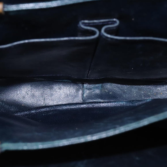 CELINE C Sulky Shoulder Bag Canvas Leather Navy Auth 105626