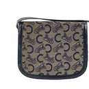 CELINE C Sulky Shoulder Bag Canvas Leather Navy Auth 105626-2
