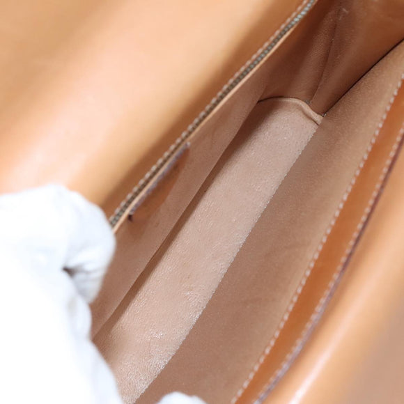 CELINE Macadam Canvas Hand Bag PVC Leather Brown Gold Auth 105628V