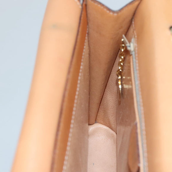 CELINE Macadam Canvas Hand Bag PVC Leather Brown Gold Auth 105628V