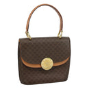 CELINE Macadam Canvas Hand Bag PVC Leather Brown Gold Auth 105628V-1