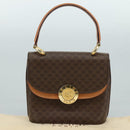 CELINE Macadam Canvas Hand Bag PVC Leather Brown Gold Auth 105628V-12