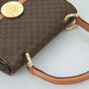 CELINE Macadam Canvas Hand Bag PVC Leather Brown Gold Auth 105628V-6