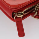 CHANEL Chain Second Bag Patent Leather Red Silver CC Auth 105697-18