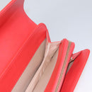 CHANEL Chain Second Bag Patent Leather Red Silver CC Auth 105697-24