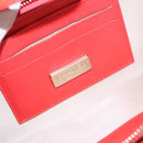 CHANEL Chain Second Bag Patent Leather Red Silver CC Auth 105697-26