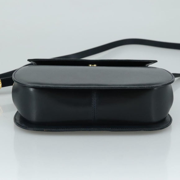 Salvatore Ferragamo Hand Bag Leather 2way Black Gold Auth 105702