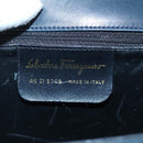 Salvatore Ferragamo Hand Bag Leather 2way Black Gold Auth 105702-11