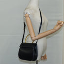 Salvatore Ferragamo Hand Bag Leather 2way Black Gold Auth 105702-23
