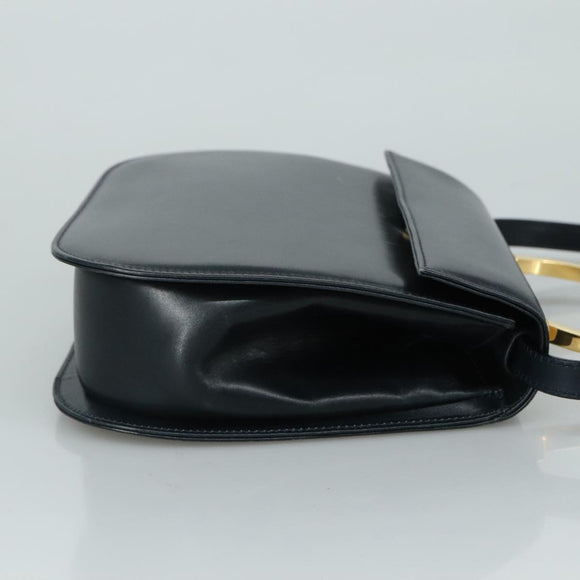 Salvatore Ferragamo Hand Bag Leather 2way Black Gold Auth 105702