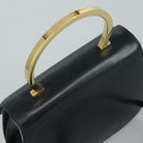 Salvatore Ferragamo Hand Bag Leather 2way Black Gold Auth 105702-6