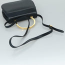 Salvatore Ferragamo Hand Bag Leather 2way Black Gold Auth 105702-8