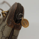 GUCCI Web Sherry Line GG Supreme Shoulder Bag PVC Beige Gold Auth 105717-9