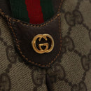 GUCCI Web Sherry Line GG Supreme Shoulder Bag PVC Beige Gold Auth 105717-18