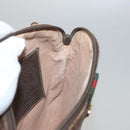 GUCCI Web Sherry Line GG Supreme Shoulder Bag PVC Beige Gold Auth 105717-20