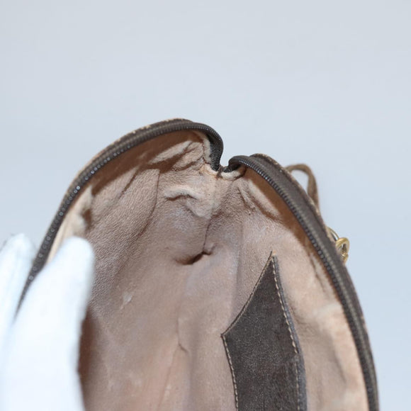 GUCCI Web Sherry Line GG Supreme Shoulder Bag PVC Beige Gold Auth 105717