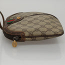 GUCCI Web Sherry Line GG Supreme Shoulder Bag PVC Beige Gold Auth 105717-4