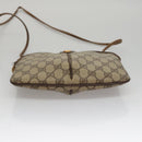 GUCCI Web Sherry Line GG Supreme Shoulder Bag PVC Beige Gold Auth 105717-5