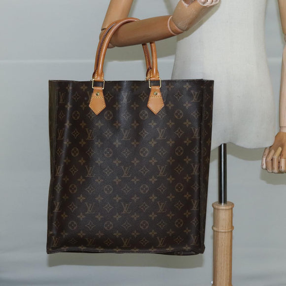 LOUIS VUITTON Monogram Sac Plat Hand Bag M51140 LV Auth 105727