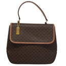 CELINE Macadam Canvas Hand Bag PVC Leather 2way Brown Auth 105732-13