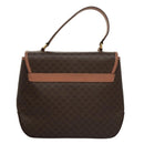 CELINE Macadam Canvas Hand Bag PVC Leather 2way Brown Auth 105732-2