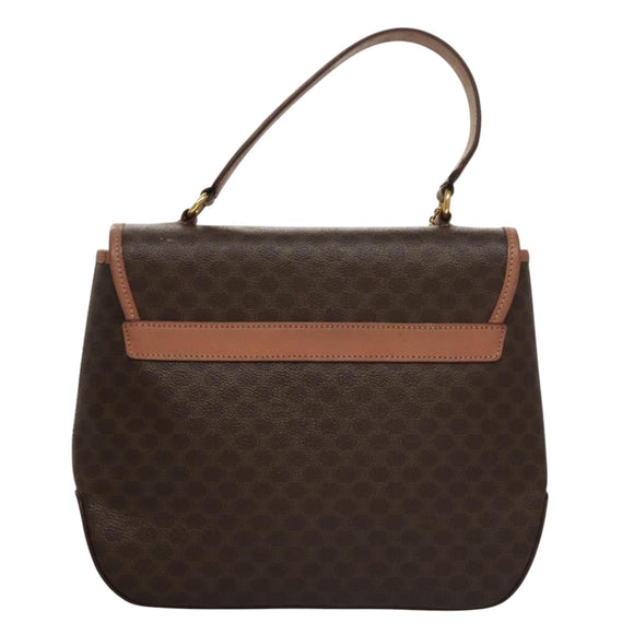 CELINE Macadam Canvas Hand Bag PVC Leather 2way Brown Auth 105732