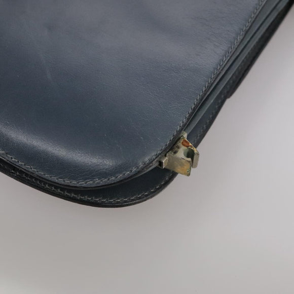 CELINE Shoulder Bag Leather Blue Auth 105737