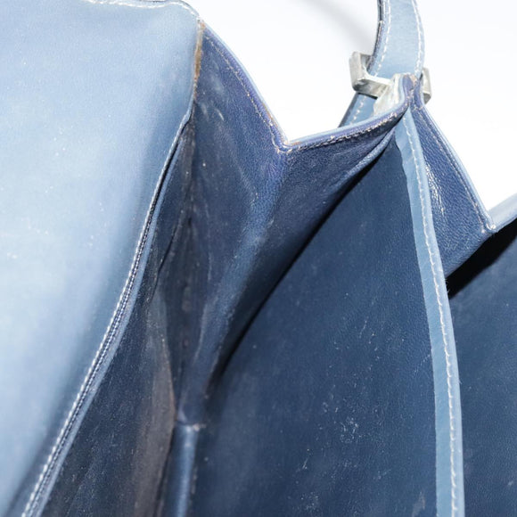 CELINE Shoulder Bag Leather Blue Auth 105737