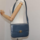 CELINE Shoulder Bag Leather Blue Auth 105737-28