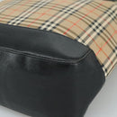 Burberrys Nova Check Tote Bag Canvas Leather Beige Black gold Auth 105753-9