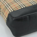 Burberrys Nova Check Tote Bag Canvas Leather Beige Black gold Auth 105753-14