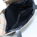 Burberrys Nova Check Tote Bag Canvas Leather Beige Black gold Auth 105753-19