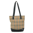 Burberrys Nova Check Tote Bag Canvas Leather Beige Black gold Auth 105753-13