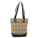 Burberrys Nova Check Tote Bag Canvas Leather Beige Black gold Auth 105753-2