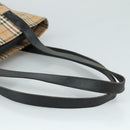Burberrys Nova Check Tote Bag Canvas Leather Beige Black gold Auth 105753-7
