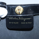 Salvatore Ferragamo Hand Bag Patent Leather Black Gold Auth 105756-12