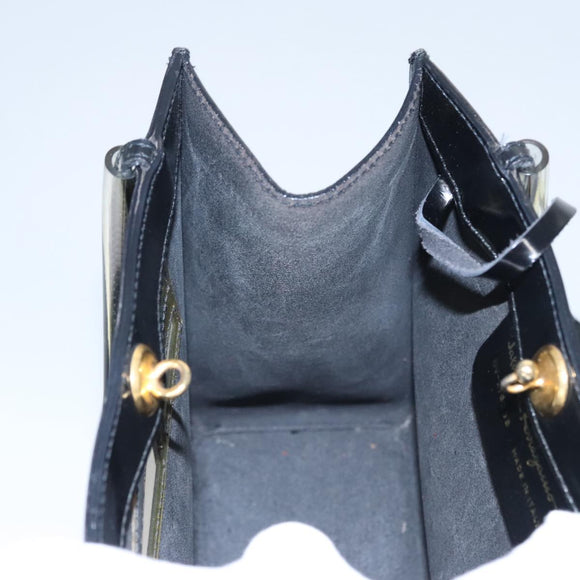 Salvatore Ferragamo Hand Bag Patent Leather Black Gold Auth 105756