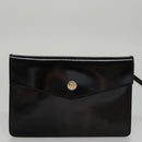 Salvatore Ferragamo Hand Bag Patent Leather Black Gold Auth 105756-19