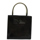 Salvatore Ferragamo Hand Bag Patent Leather Black Gold Auth 105756-13