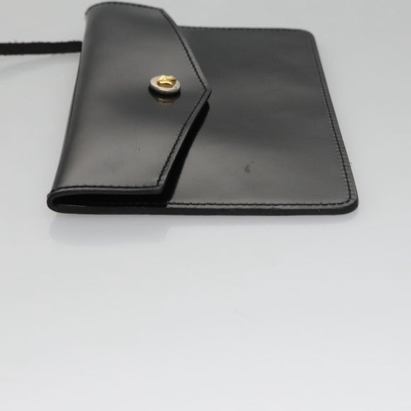 Salvatore Ferragamo Hand Bag Patent Leather Black Gold Auth 105756