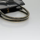 Salvatore Ferragamo Hand Bag Patent Leather Black Gold Auth 105756-7