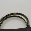 Salvatore Ferragamo Hand Bag Patent Leather Black Gold Auth 105756-8