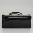 Salvatore Ferragamo Hand Bag Patent Leather Black Gold Auth 105756-5