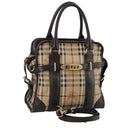 BURBERRY Nova Check Hand Bag PVC Leather 2way Beige Auth 105764-1