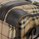 BURBERRY Nova Check Hand Bag PVC Leather 2way Beige Auth 105764-14