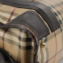 BURBERRY Nova Check Hand Bag PVC Leather 2way Beige Auth 105764-15