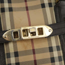 BURBERRY Nova Check Hand Bag PVC Leather 2way Beige Auth 105764-17